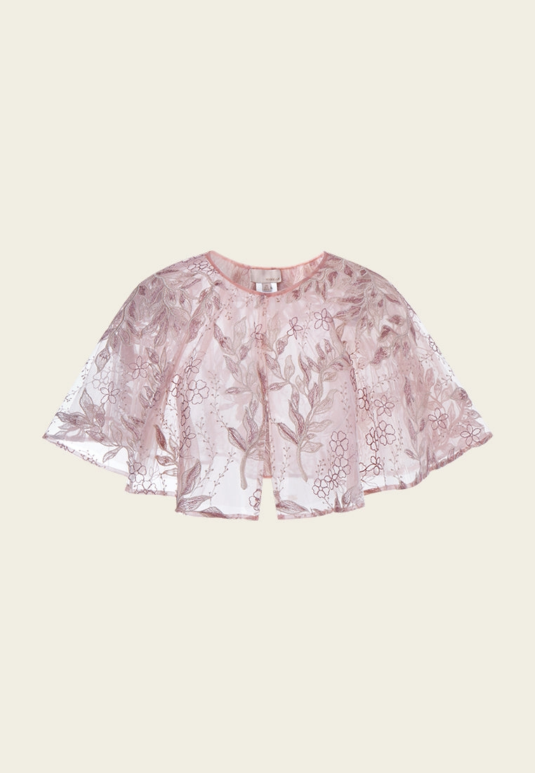 Sequin & Embroidery Mesh Cape