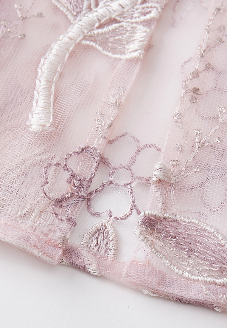 Sequin & Embroidery Mesh Cape