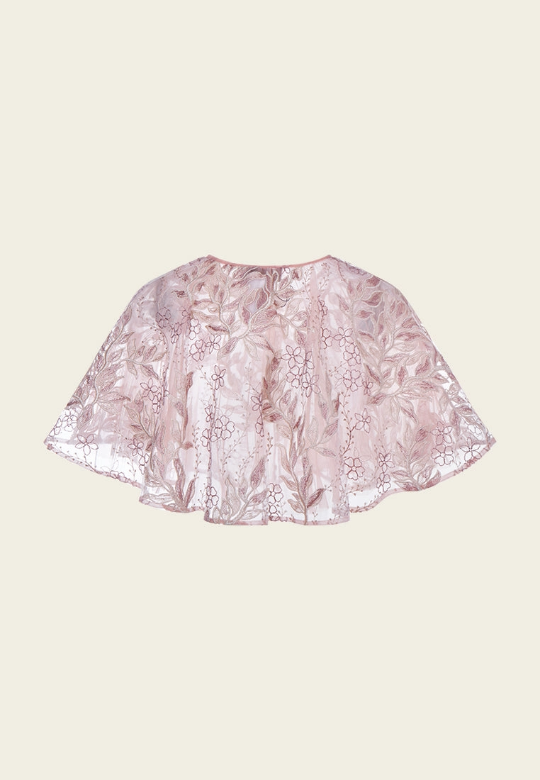 Sequin & Embroidery Mesh Cape
