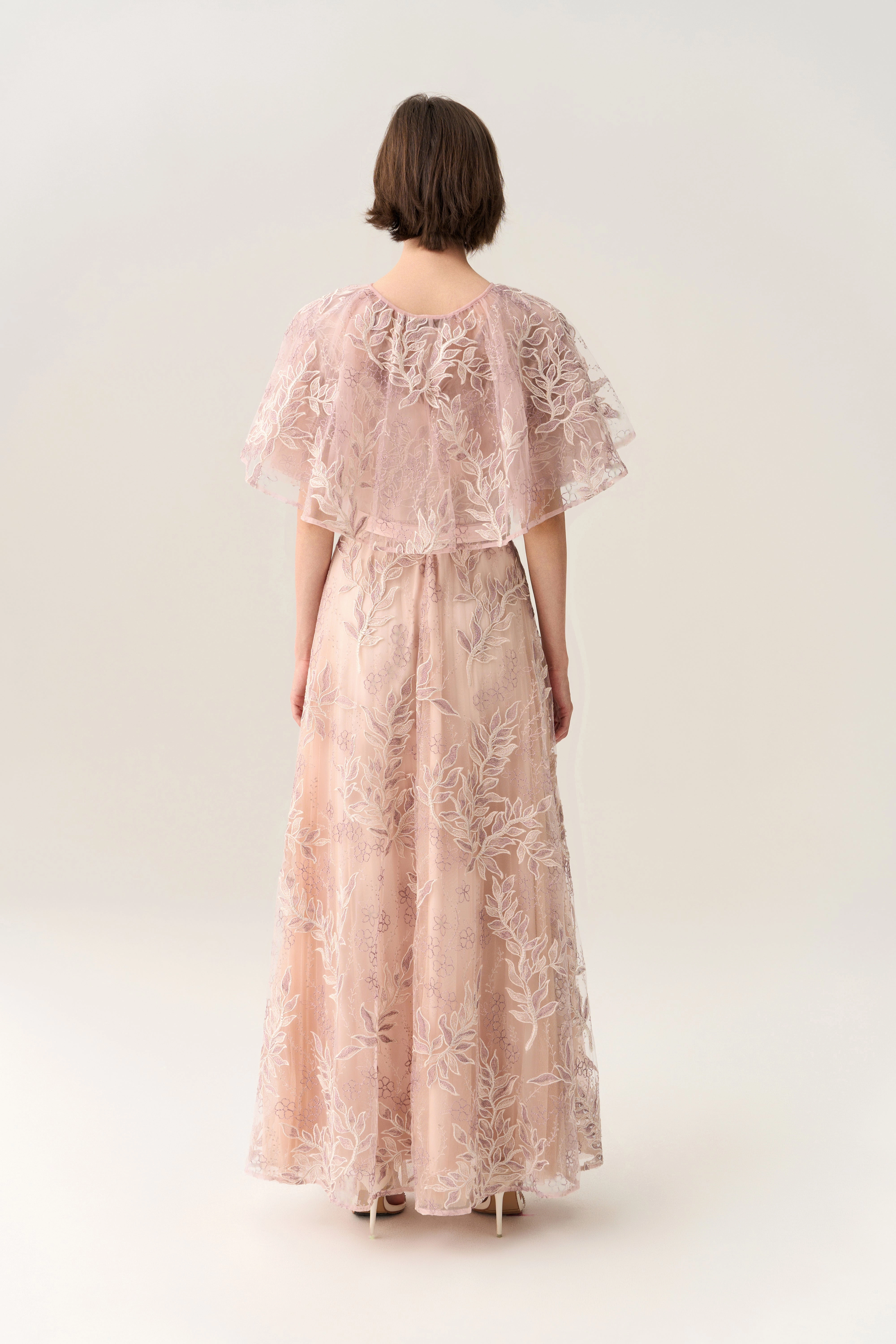 Sequin & Embroidery Mesh Cape