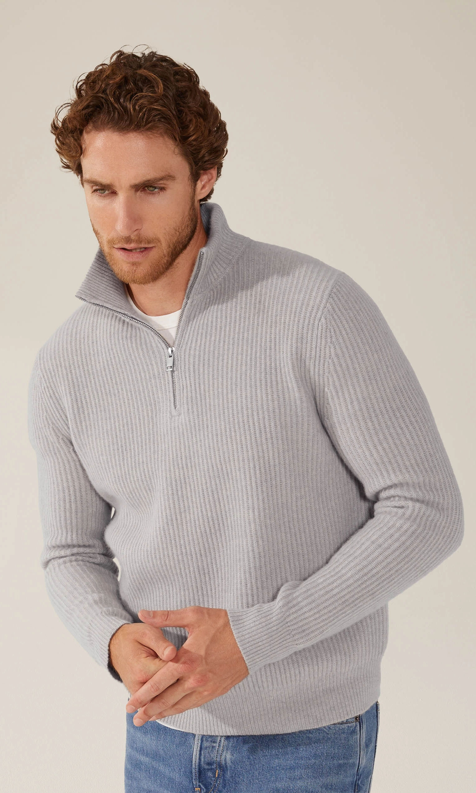 Shane Chunky Cashmere Quarter Zip Pullover