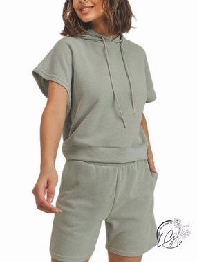 Short Sleeve Cropped Hoodie affordable athletic pants for men