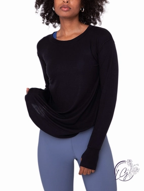 Side Swoop Long Sleeve Top affordable athletic pants for men
