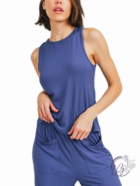 Simple Times Ribbed Lounge Tank Top affordable athletic pants for men