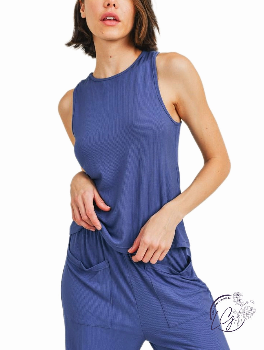 Simple Times Ribbed Lounge Tank Top affordable athletic pants for men