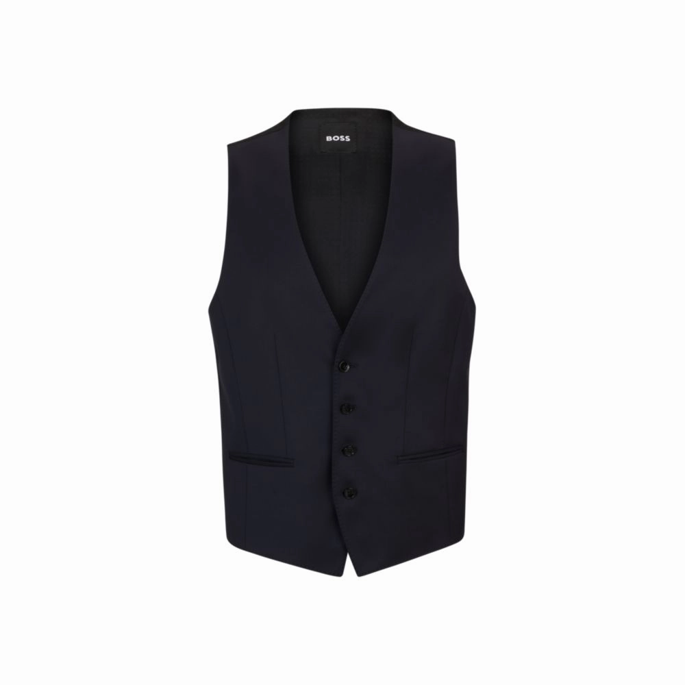 Single-breasted waistcoat in virgin-wool serge