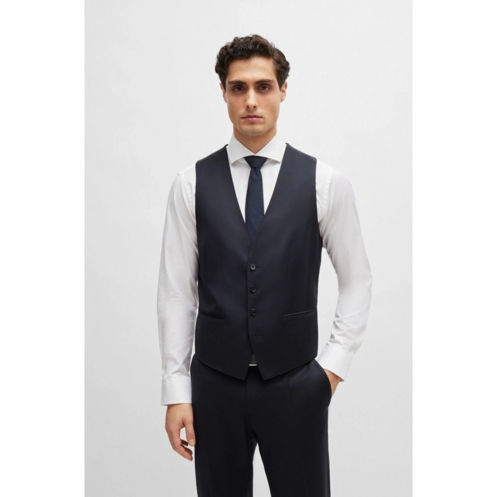 Single-breasted waistcoat in virgin-wool serge