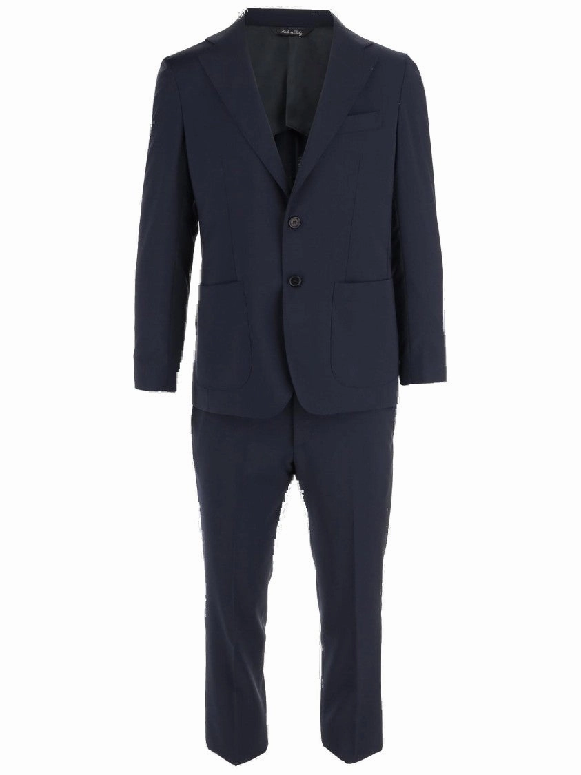 Single-Breasted Wool Suit With Tailored Wide-Leg Pants