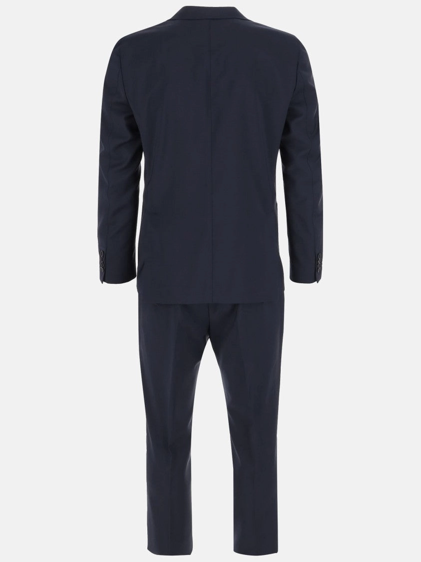 Single-Breasted Wool Suit With Tailored Wide-Leg Pants