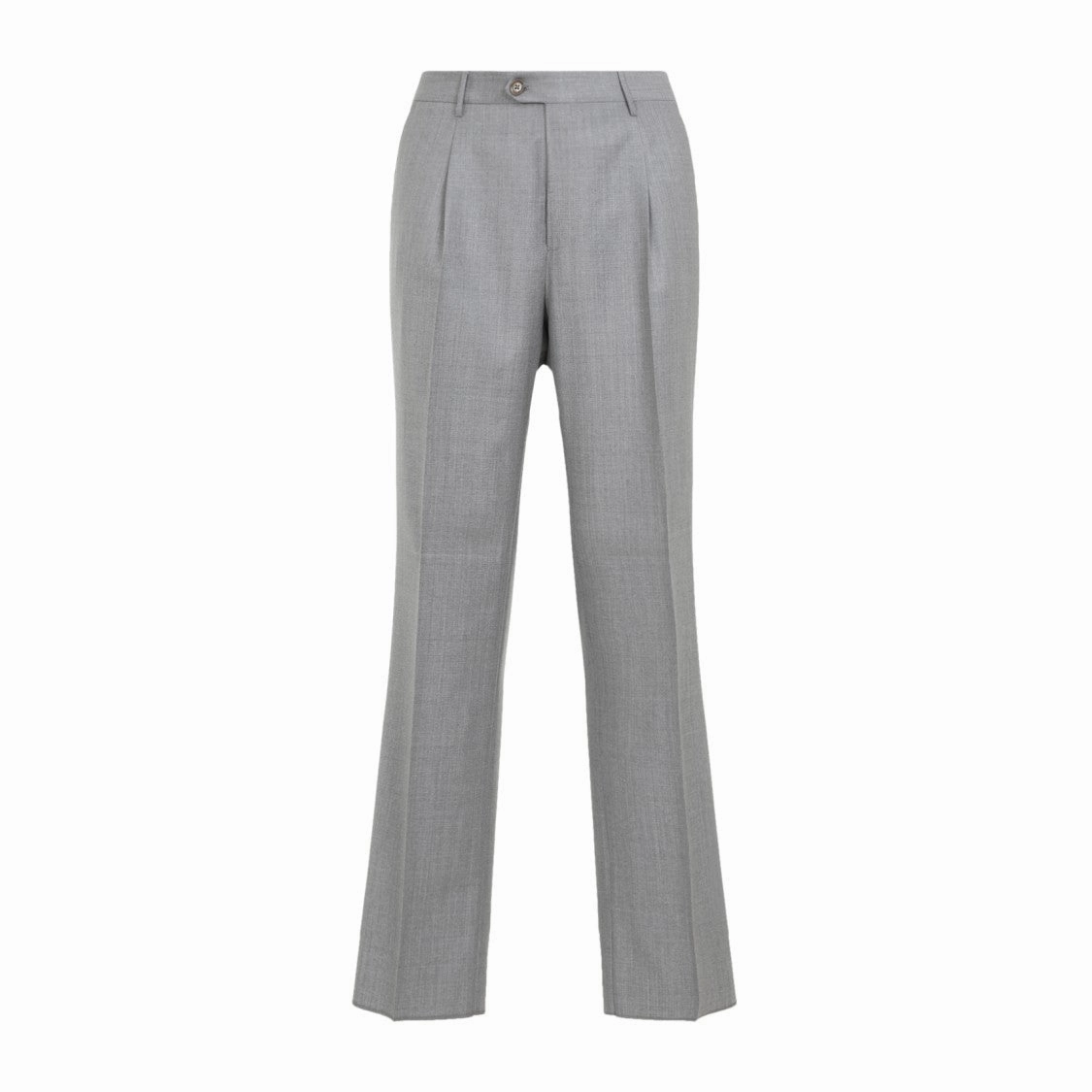 Single Pleat Grey Wool Pants