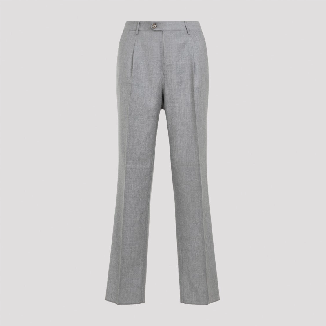 Single Pleat Grey Wool Pants