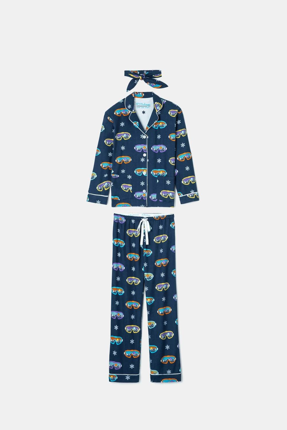 Ski You Later Flannel Pj Set In Navy