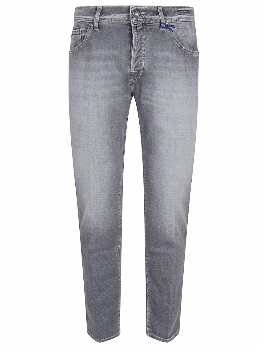 Slim Cropped Jeans In Medium Grey Wash