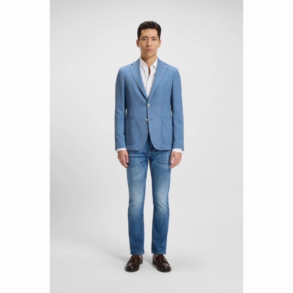 Slim-fit blazer in micro-patterned comfort-stretch cloth
