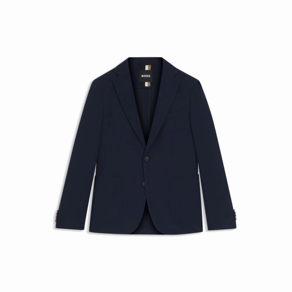 Slim-fit blazer in micro-patterned comfort-stretch cloth