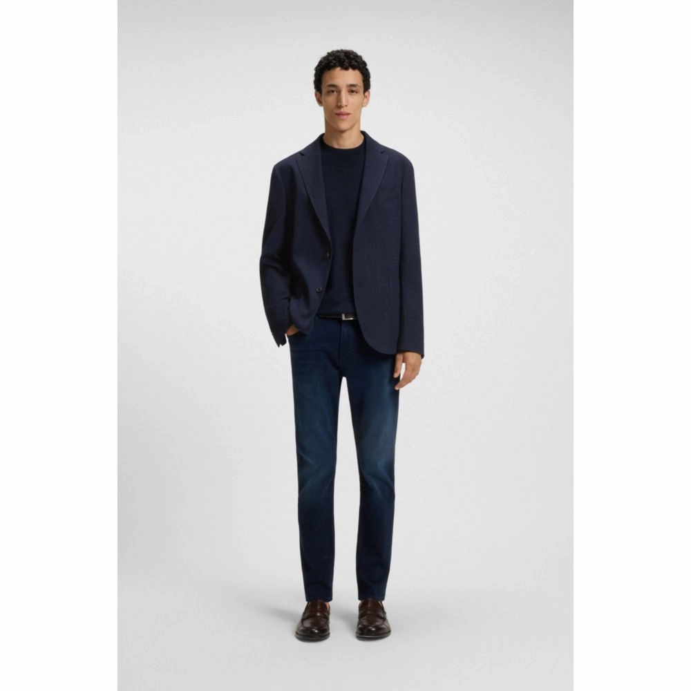 Slim-fit blazer in micro-patterned comfort-stretch cloth