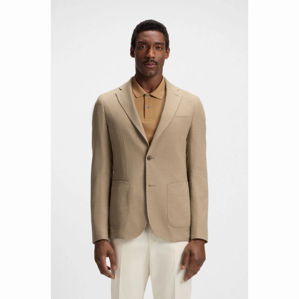 Slim-fit blazer in micro-patterned comfort-stretch cloth