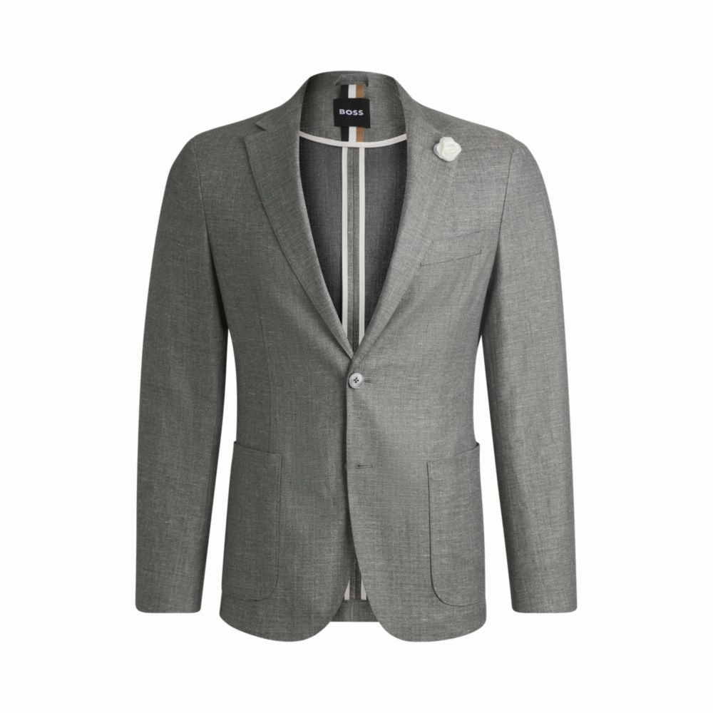 Slim-fit blazer in micro-patterned fabric
