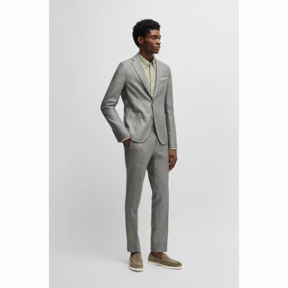 Slim-fit blazer in micro-patterned fabric