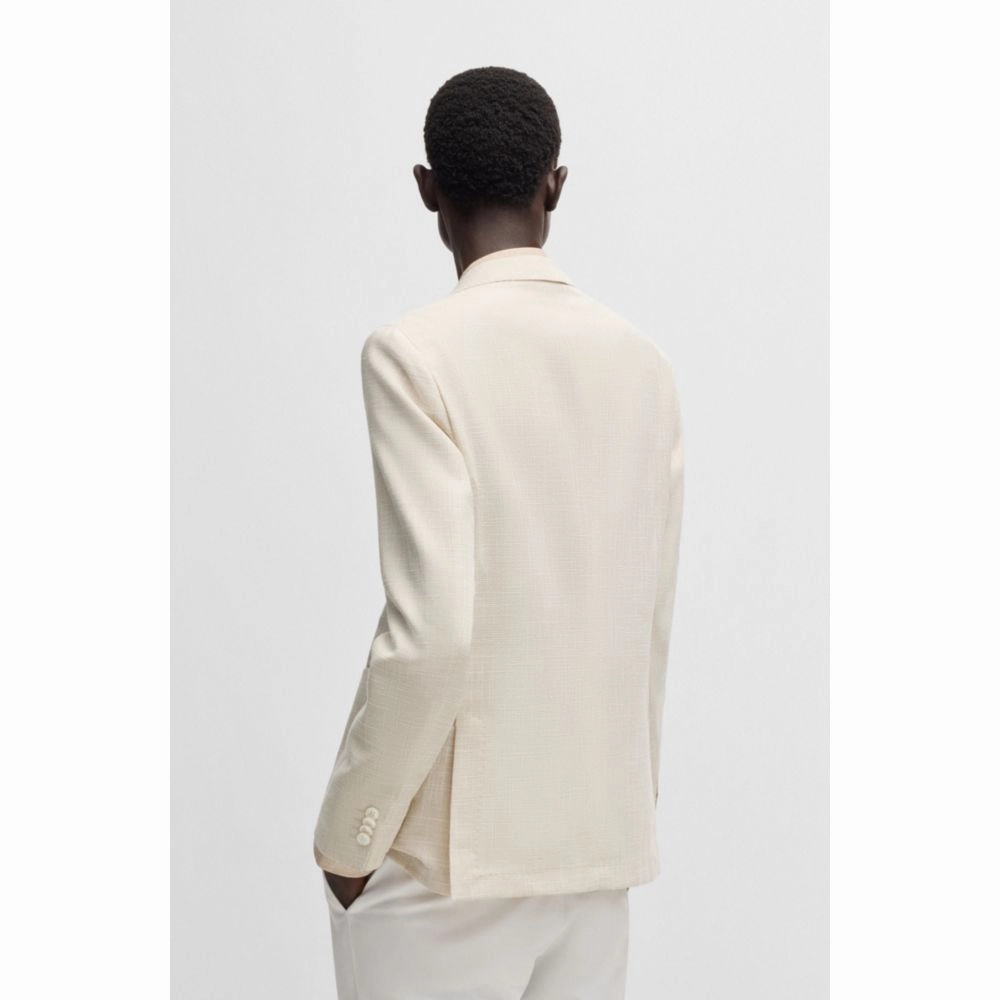 Slim-fit blazer in micro-patterned fabric