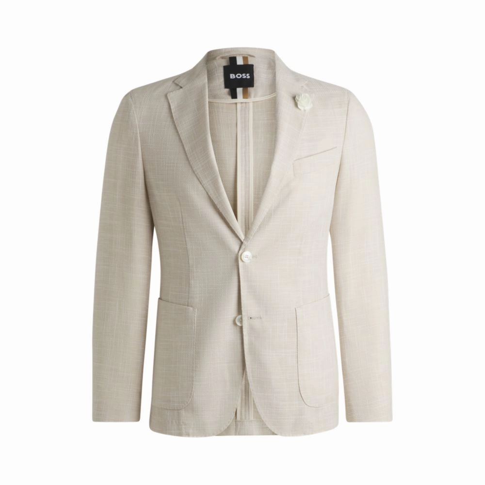 Slim-fit blazer in micro-patterned fabric