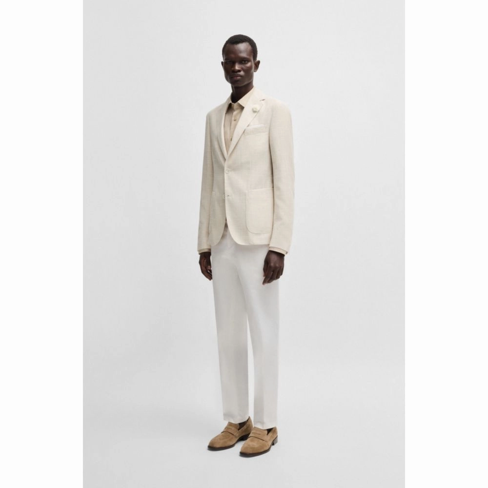 Slim-fit blazer in micro-patterned fabric