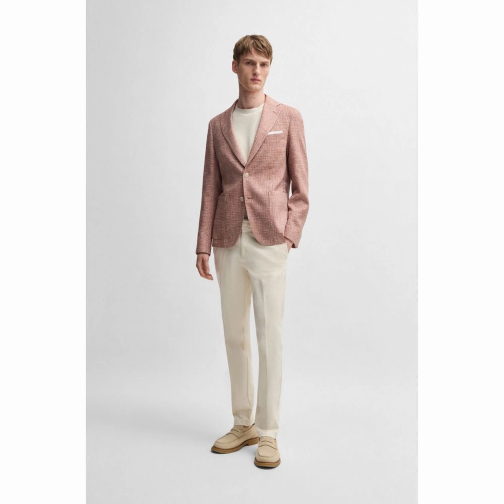 Slim-fit blazer in micro-patterned stretch tweed