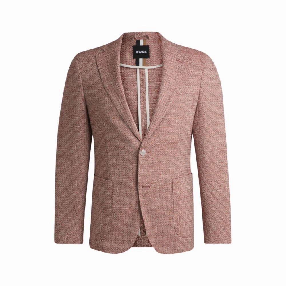 Slim-fit blazer in micro-patterned stretch tweed