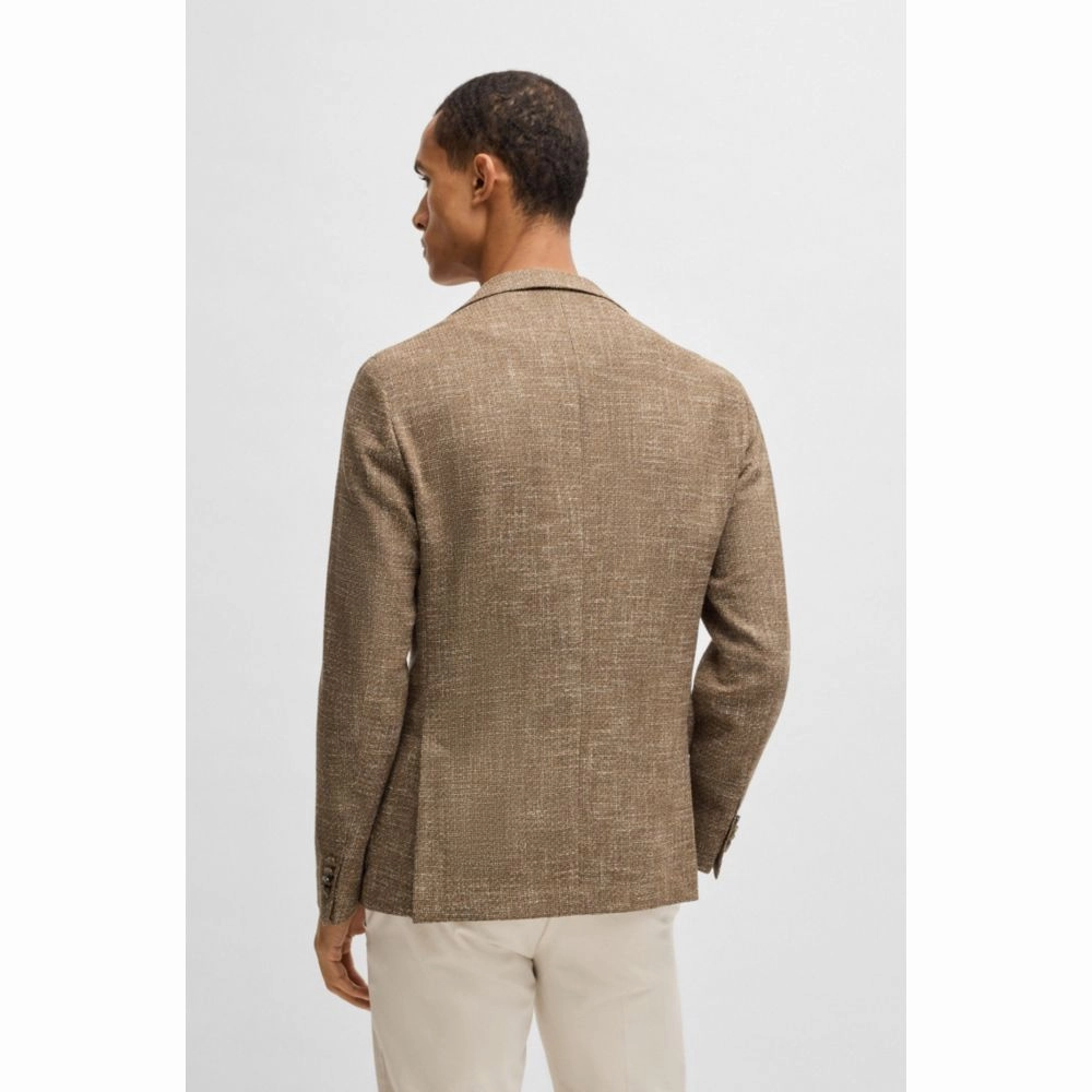 Slim-fit blazer in micro-patterned stretch tweed