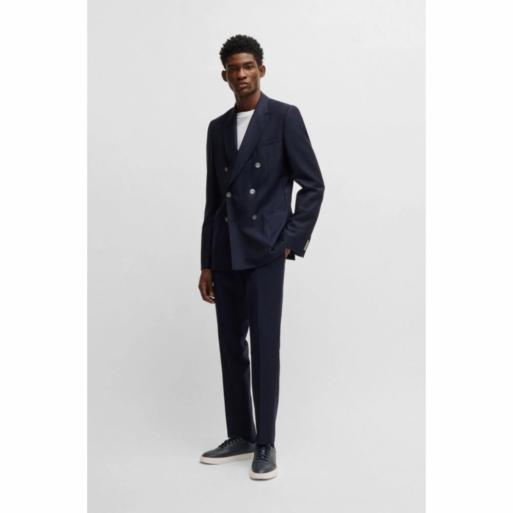 Slim-fit blazer in patterned virgin wool