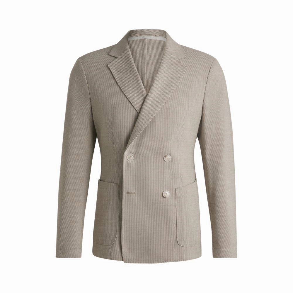 Slim-fit blazer in patterned wool