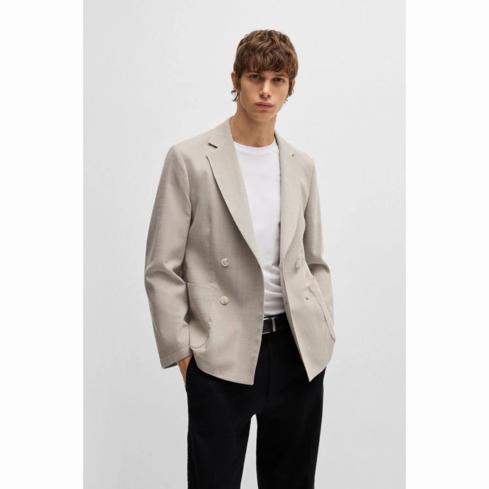 Slim-fit blazer in patterned wool