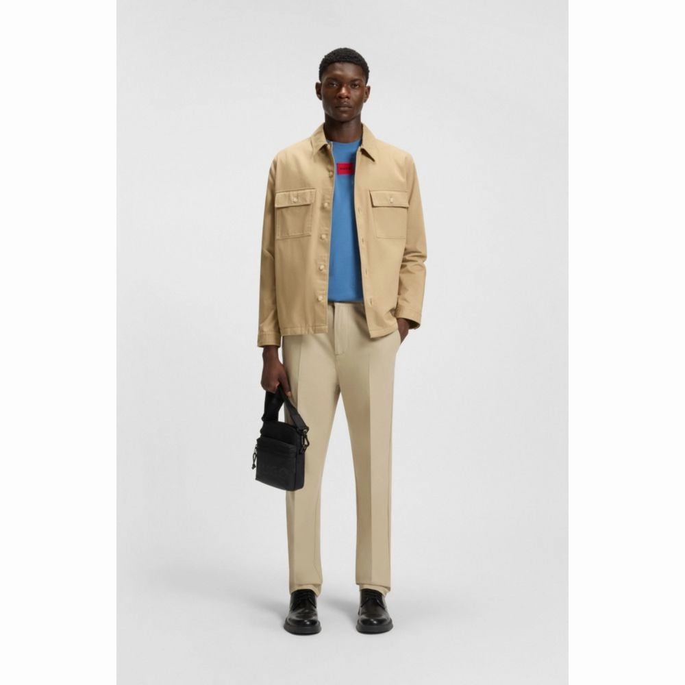 Slim-fit chinos in mercerized cotton twill