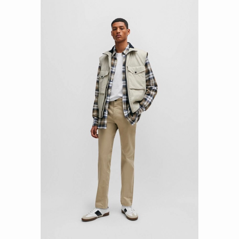 Slim-fit chinos in stretch-cotton satin