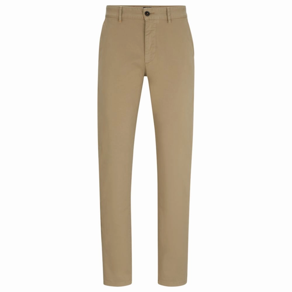 Slim-fit chinos in stretch-cotton satin