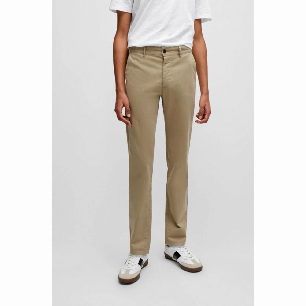 Slim-fit chinos in stretch-cotton satin