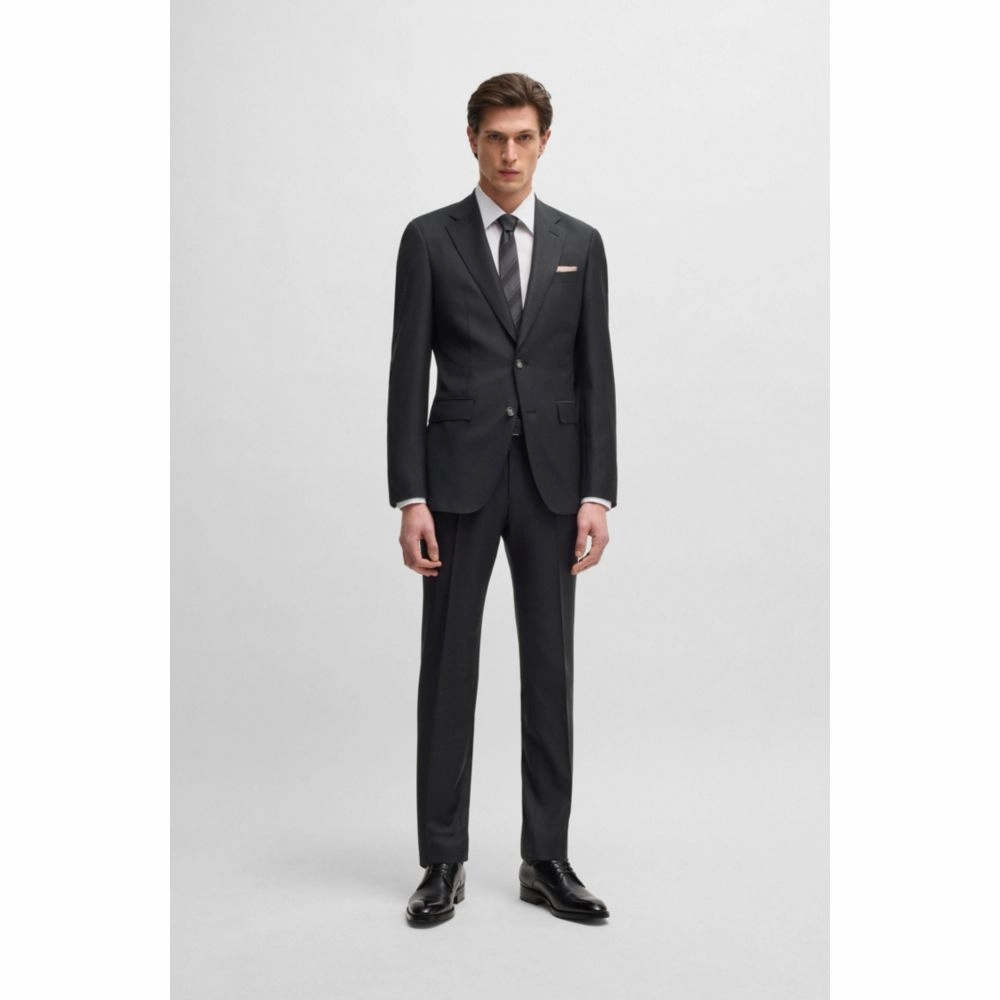 Slim-fit jacket in virgin wool with stretch