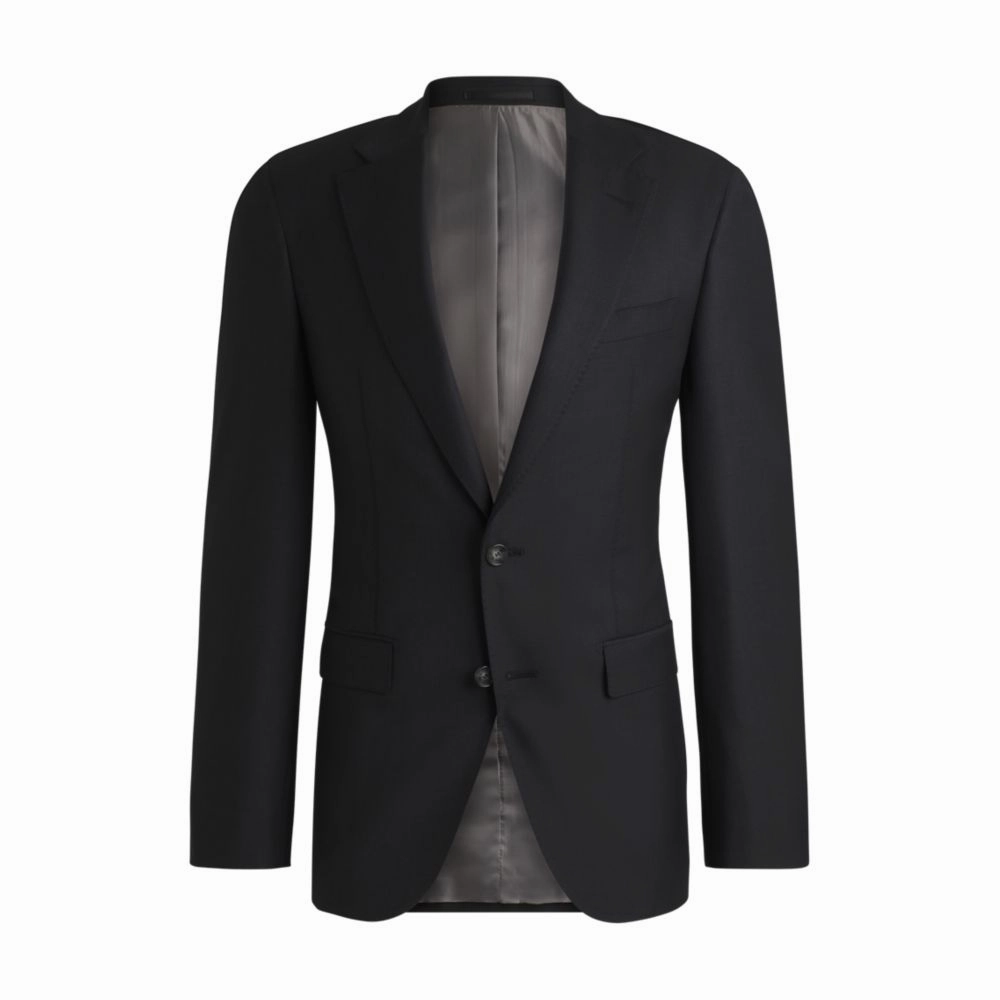 Slim-fit jacket in virgin wool with stretch