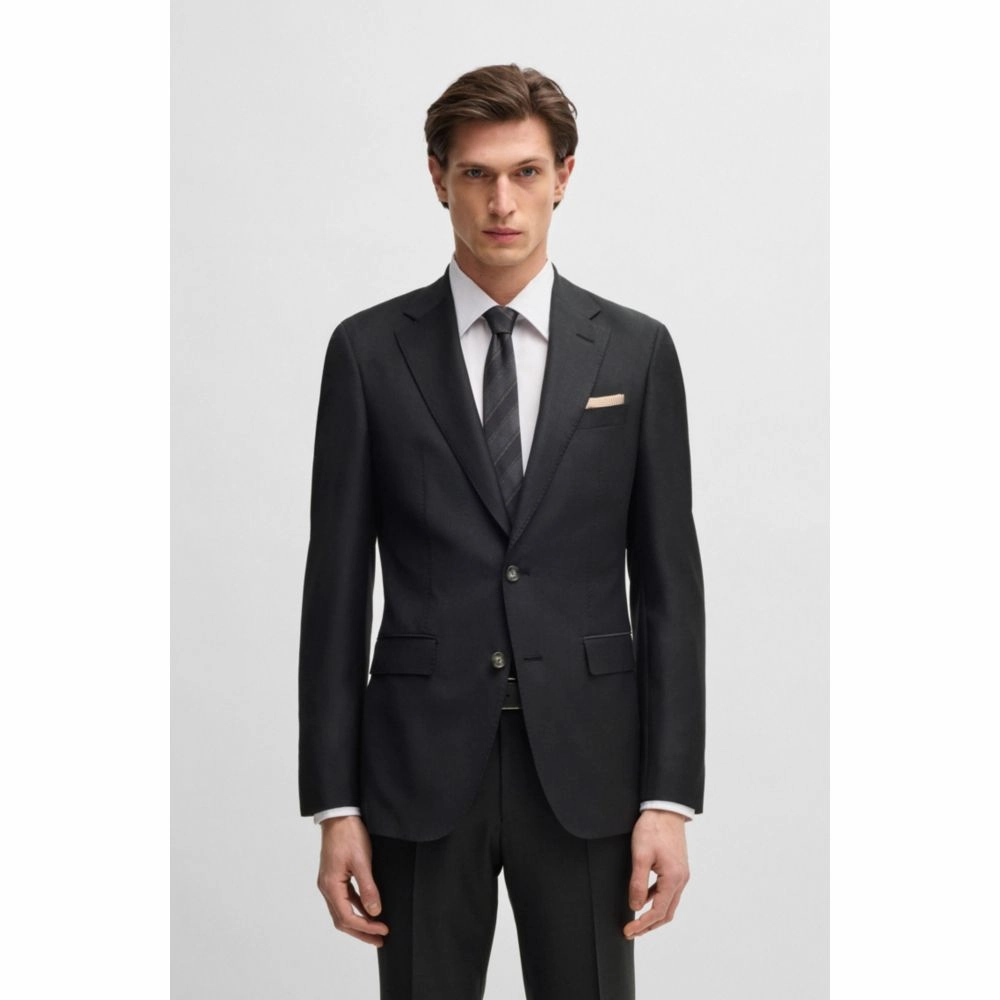 Slim-fit jacket in virgin wool with stretch