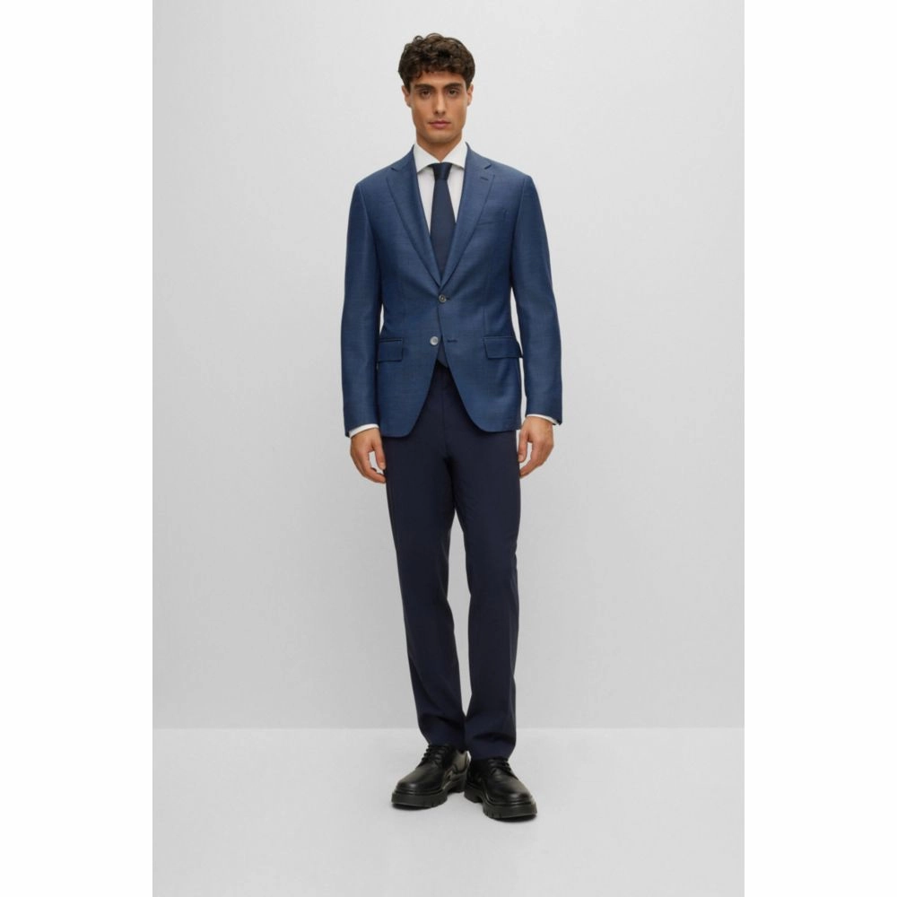 Slim-fit jacket in wool twill