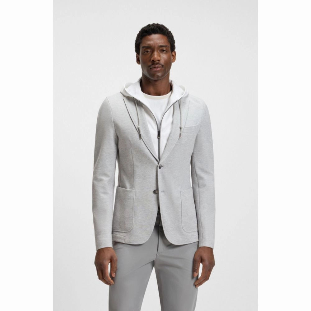 Slim-fit jacket with integrated hoodie