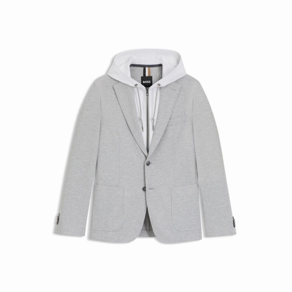 Slim-fit jacket with integrated hoodie