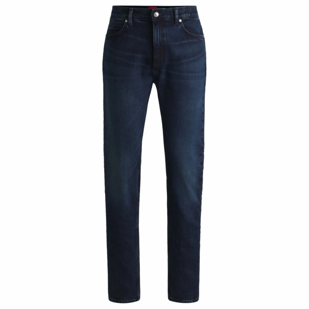 Slim-fit jeans in dark-blue stretch denim