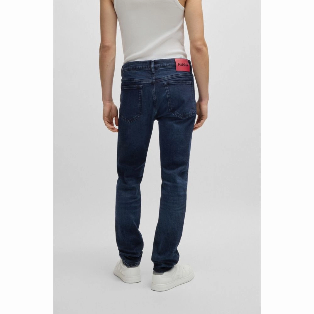 Slim-fit jeans in dark-blue stretch denim
