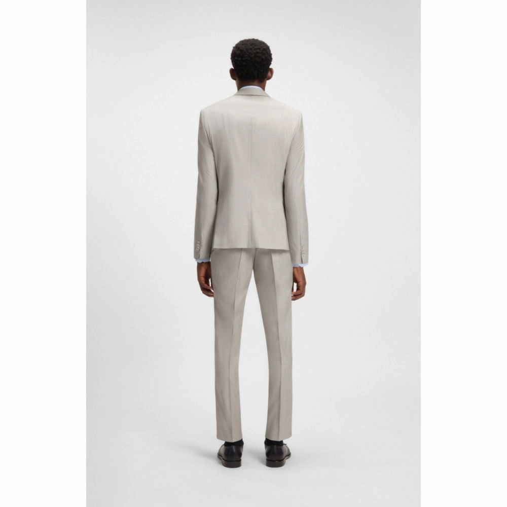 Slim-fit suit in micro-patterned virgin wool