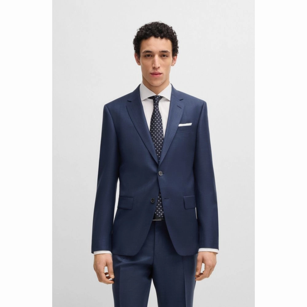Slim-fit suit in patterned wool