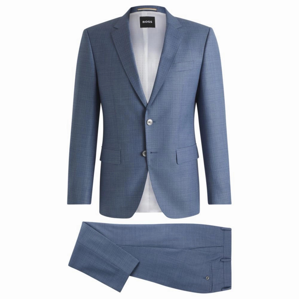 Slim-fit suit in patterned wool