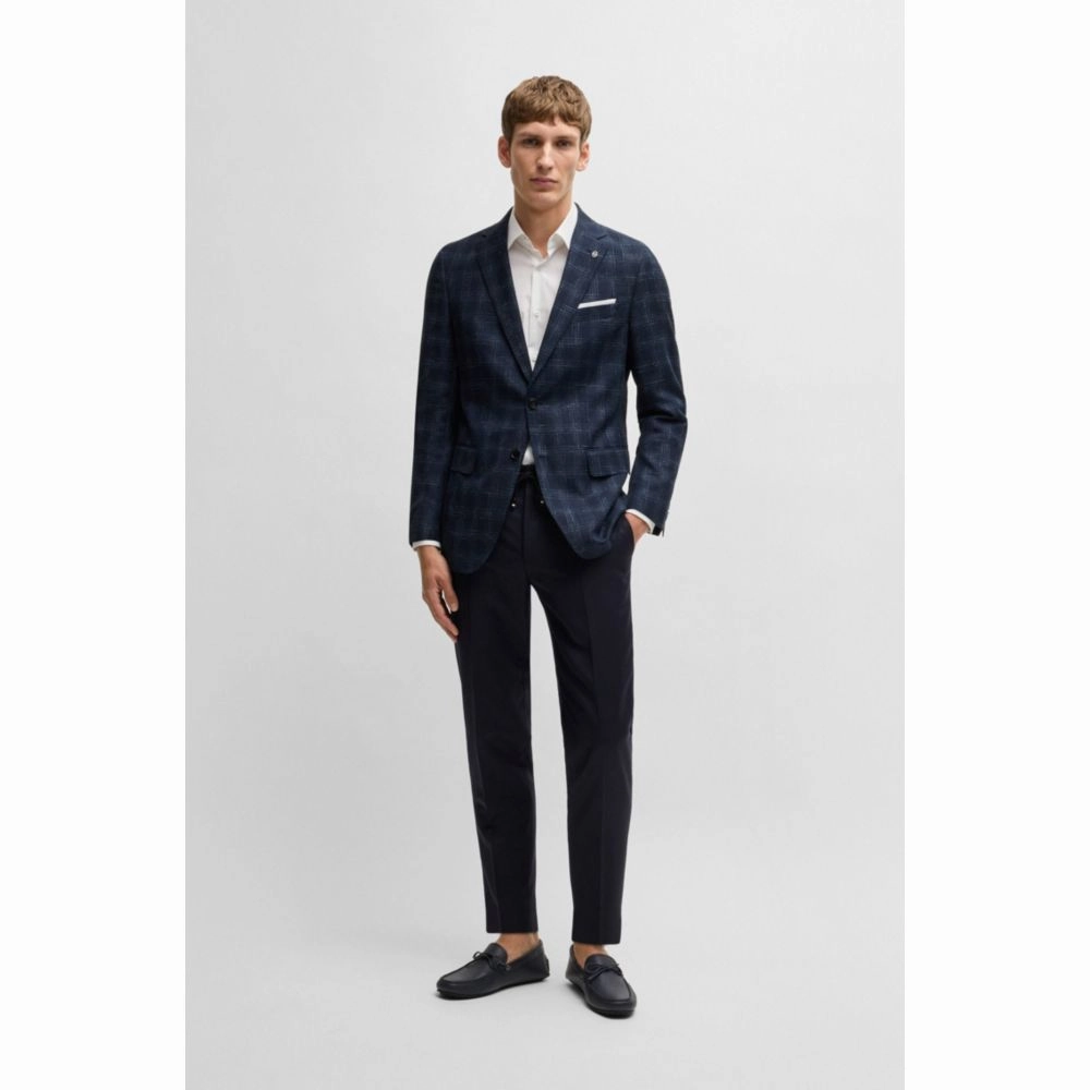 Slim-fit suit jacket in a checked wool blend