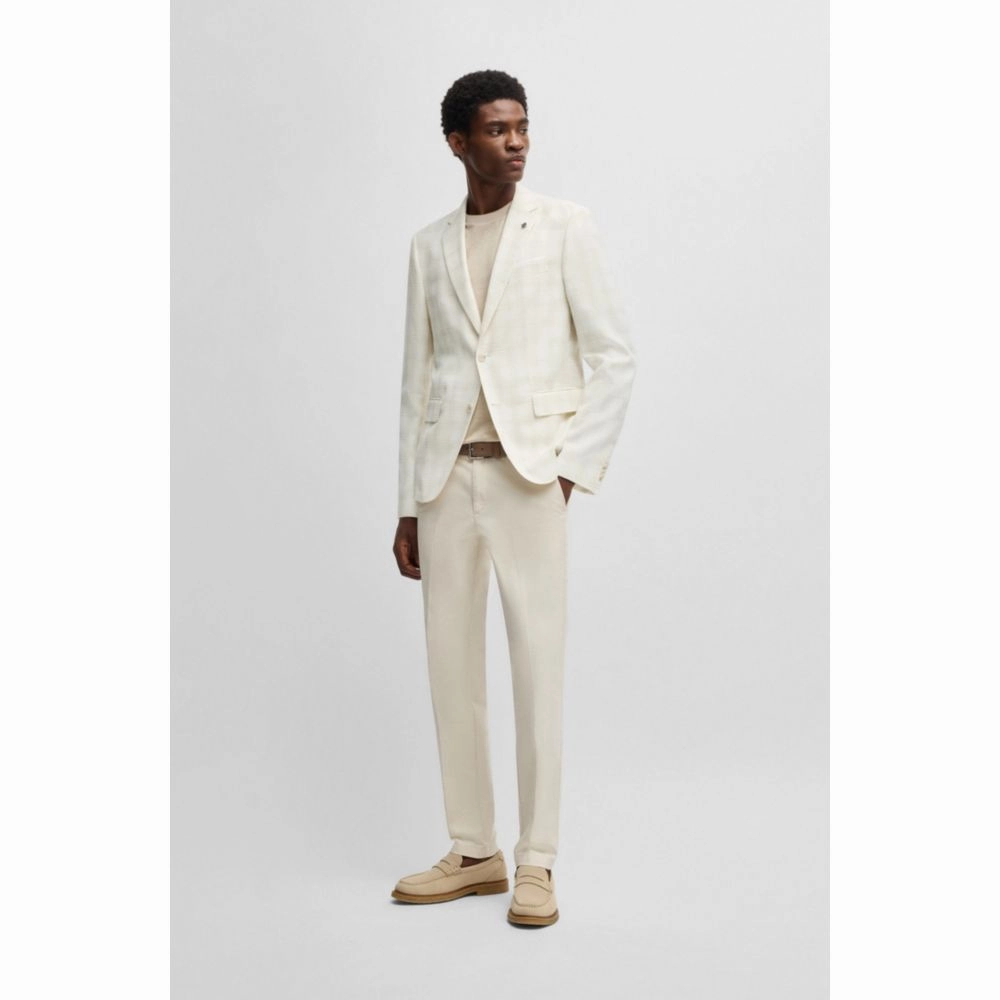 Slim-fit suit jacket in a checked wool blend
