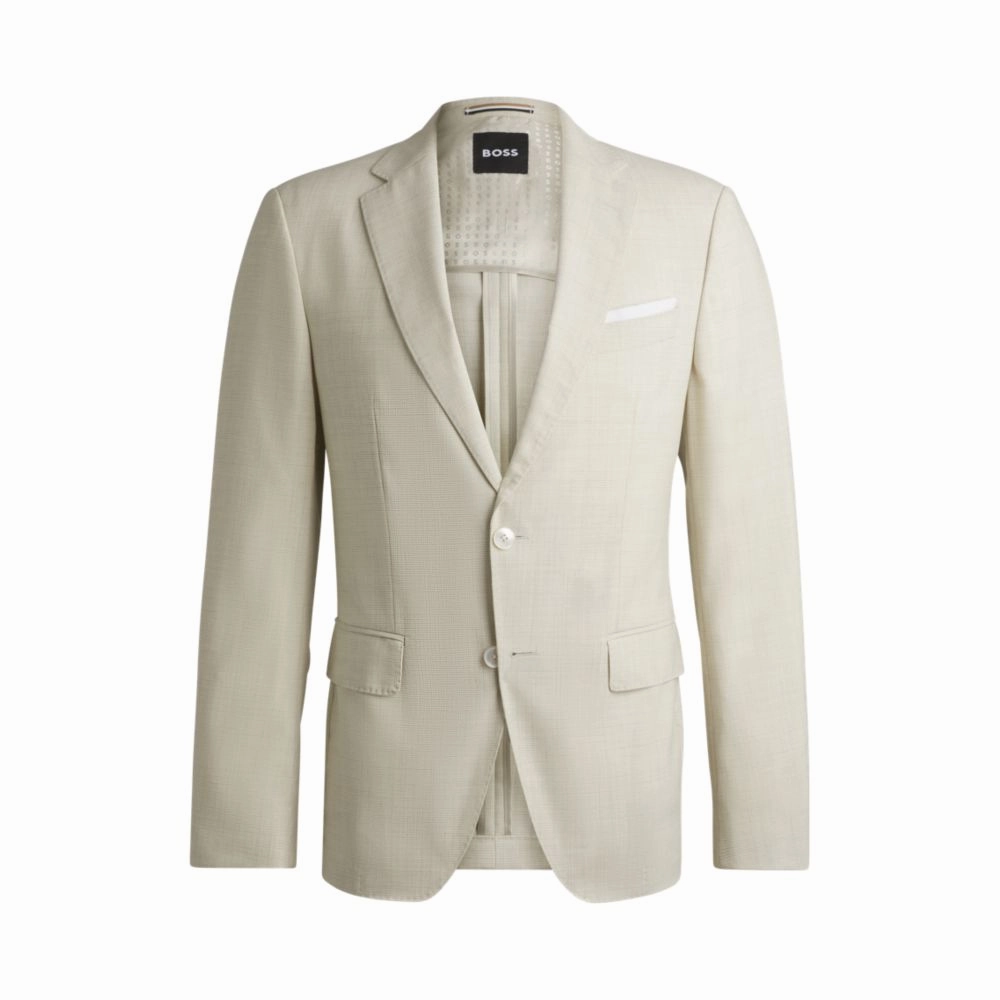 Slim-fit suit jacket in a patterned wool blend